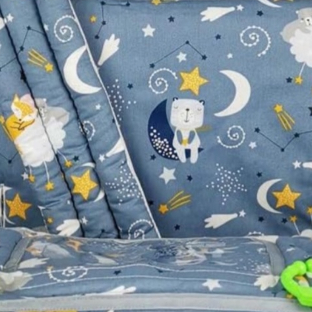Padded Cover For Shopping Carts Or Highchairs By ICOPUCA In Blue Fox Sky Pattern - Picture 2 of 7